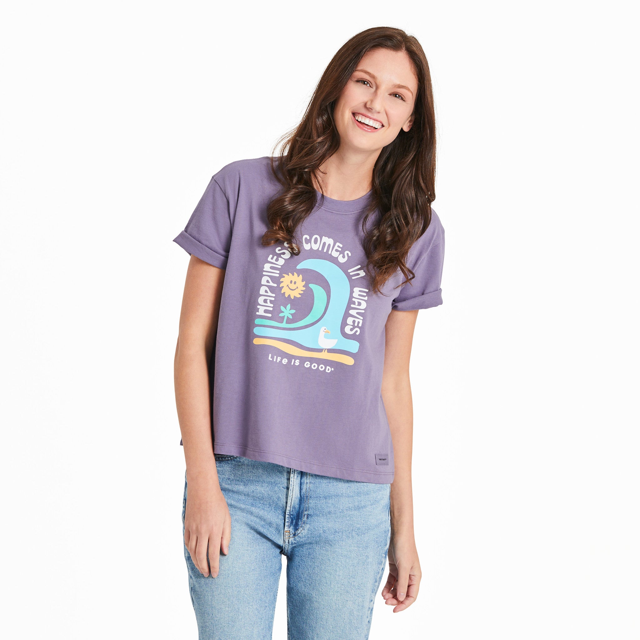 Happiness Comes in Waves Boxy Tee